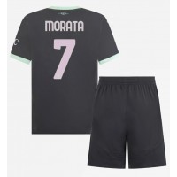 Stroje piłkarskie AC Milan Alvaro Morata #7 Koszulka Trzeciej dla dzieci 2024-25 Krótki Rękaw (+ szorty)